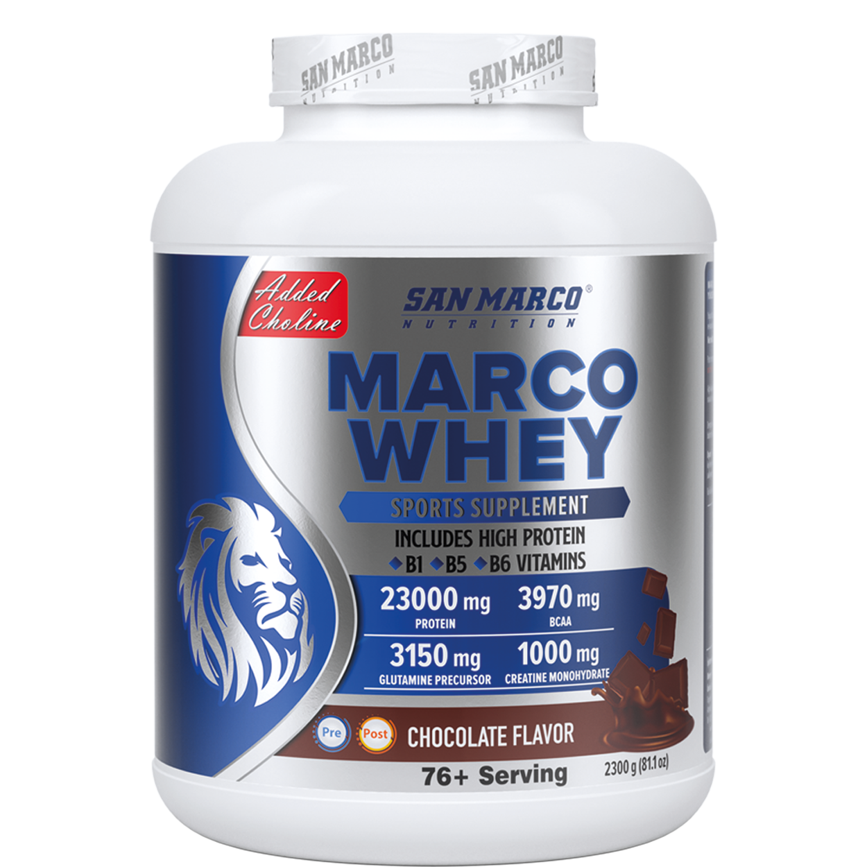 Sanmarco Marco Whey Protein Tozu Çikolata Aromalı  2300 Gr