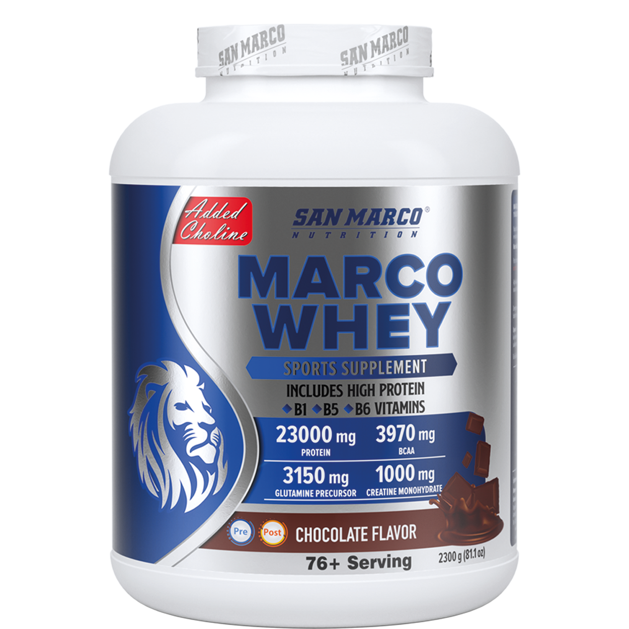 Sanmarco Marco Whey Protein Tozu Çikolata Aromalı  2300 Gr