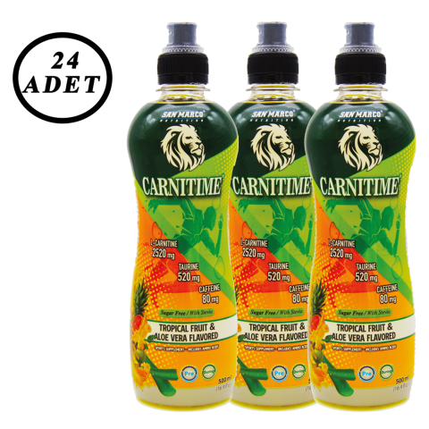 Carnitime Tropikal Meyve&Aloe Vera Aromalı 500 ml 24 Adet