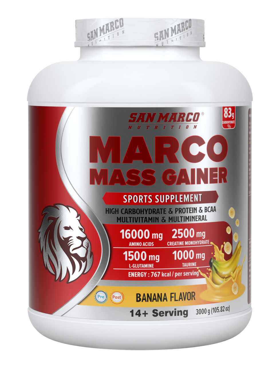 Sanmarco Marco Mass Gainer Muz Aromalı 3000 Gr